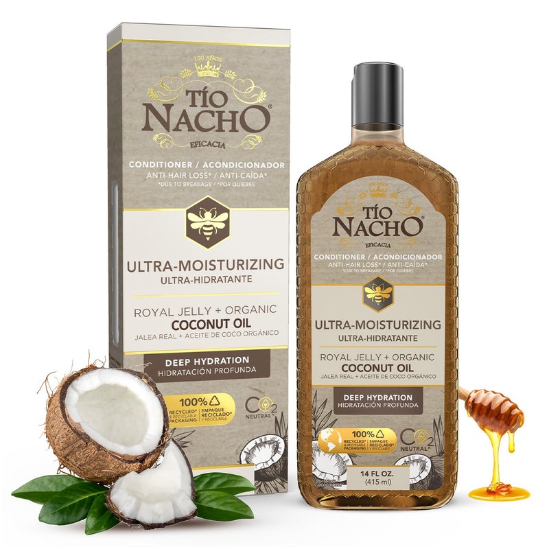 Tio Nacho Ultra Hydration Coconut Oil Conditioner: Anti-Hair Loss, Deep Nourishment, UV Protection, Frizz Control with Organic Coconut Oil & Royal Jelly - 14 Oz - Image 1
